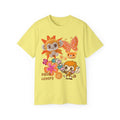Cute Orange Monkey Graphic Tee — "Daisy Lovers" Floral Cartoon T-Shirt